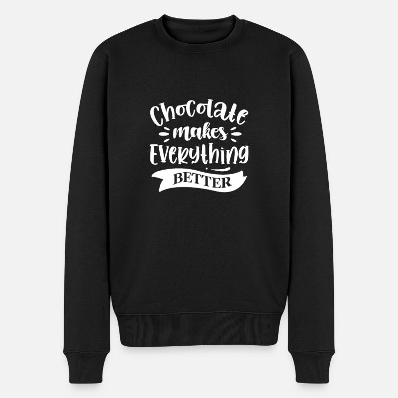 Schokolade Schoko Essen Kakao Geschenk - Männer Premium Bio Pullover - Schwarz