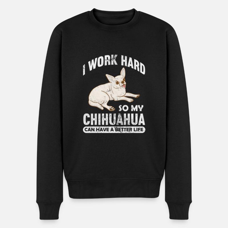 Chihuahua - Männer Premium Bio Pullover - Schwarz