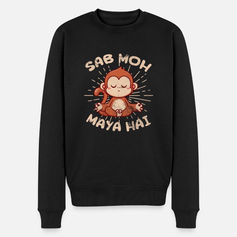 Meditation - Männer Premium Bio Pullover - Schwarz