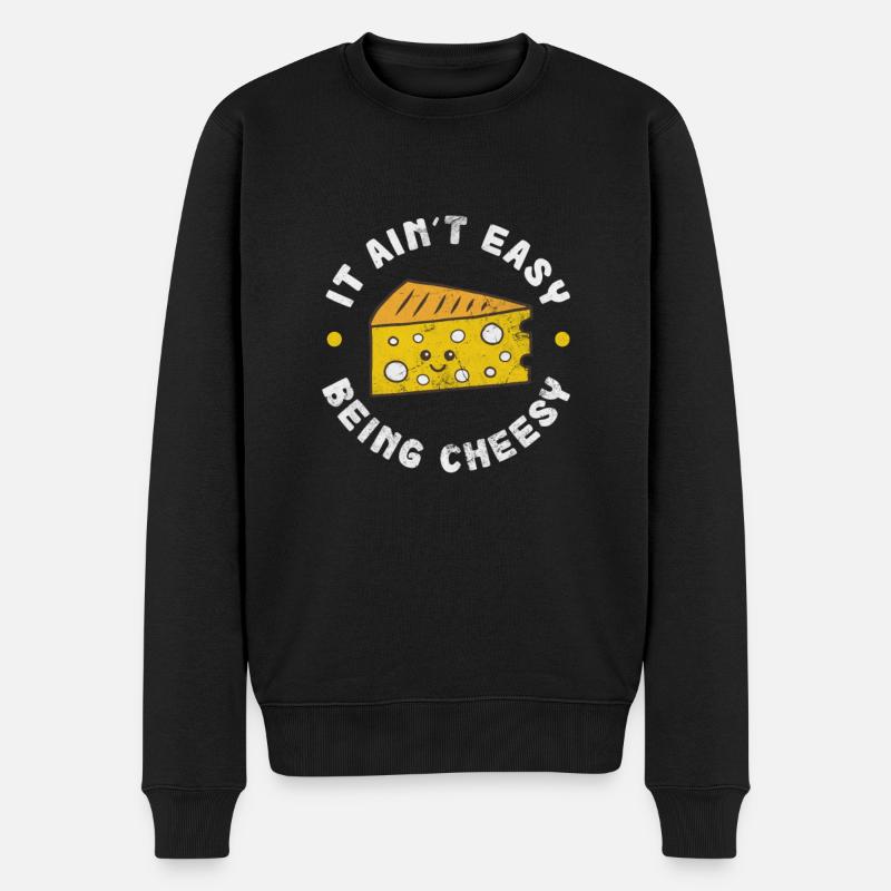 Käse - Männer Premium Bio Pullover - Schwarz