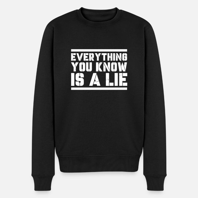 Conspiration théorie du complot cadeau - Pull Premium bio Homme - noir