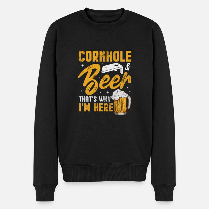 Cornhole - Männer Premium Bio Pullover - Schwarz