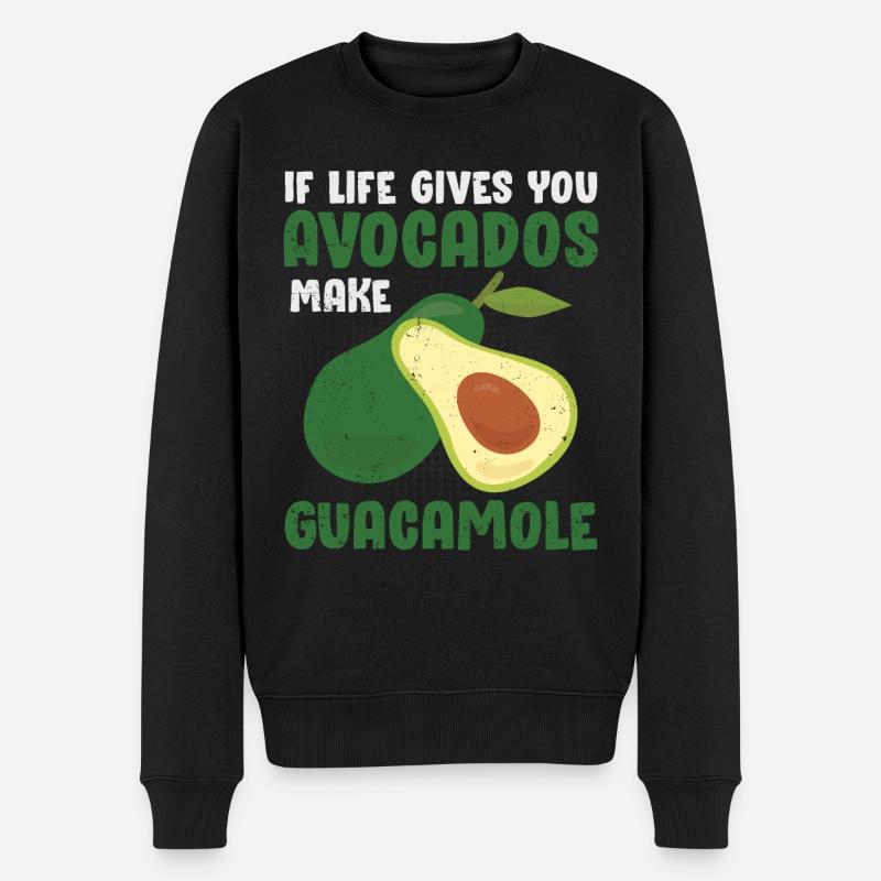 Avocado - Männer Premium Bio Pullover - Schwarz