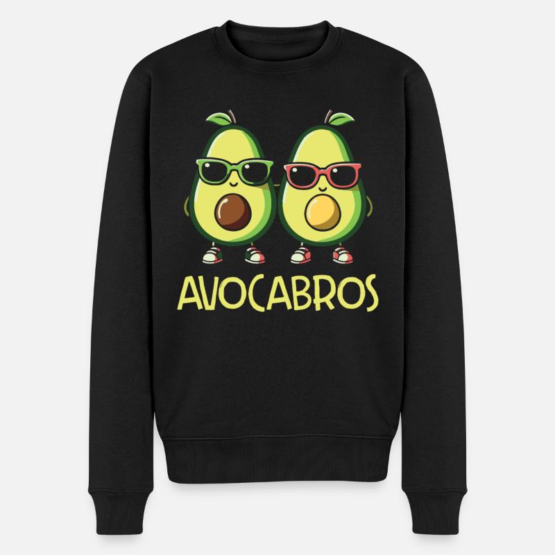 Avocado Guacamole Vegan Geschenk - Männer Premium Bio Pullover - Schwarz