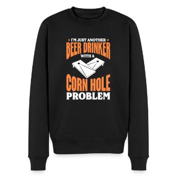Cornhole Beanbag Sackloch Geschenk - Männer Premium Bio Pullover - Schwarz - Vorne - Nico (187cm)