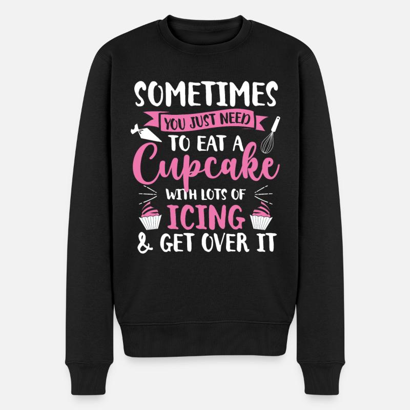 Cupcake Muffin Baking Gift - Men's Premium Organic Jumper - black
