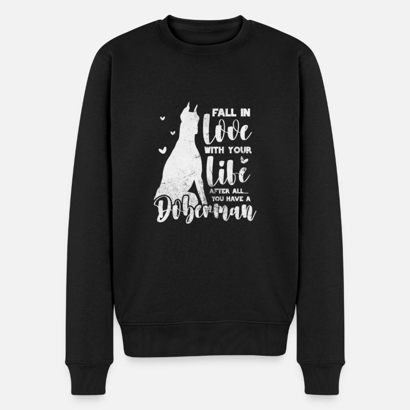 Dobermann - Männer Premium Bio Pullover - Schwarz