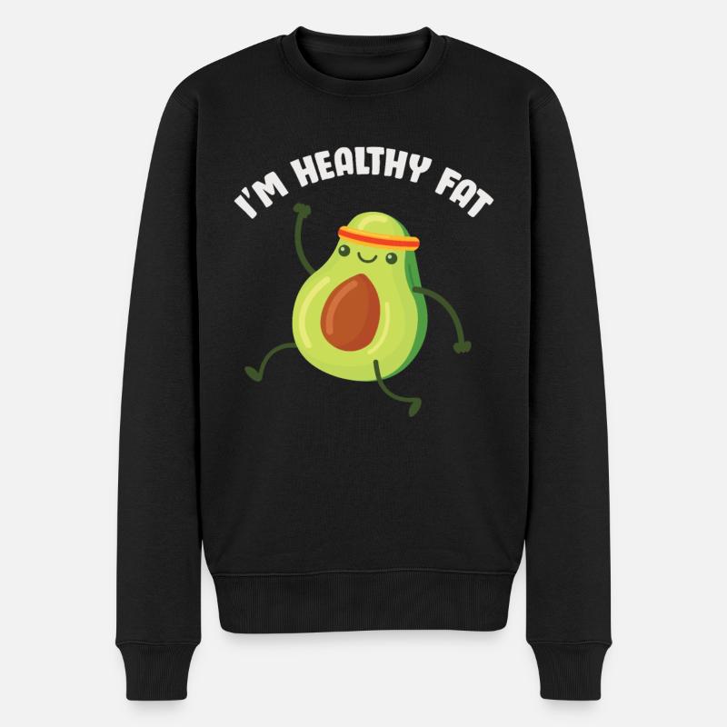 Avocado Guacamole Vegan Geschenk - Männer Premium Bio Pullover - Schwarz