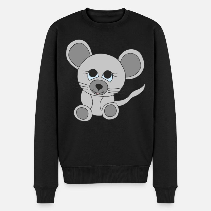 Kleine süße Maus - Männer Premium Bio Pullover - Schwarz