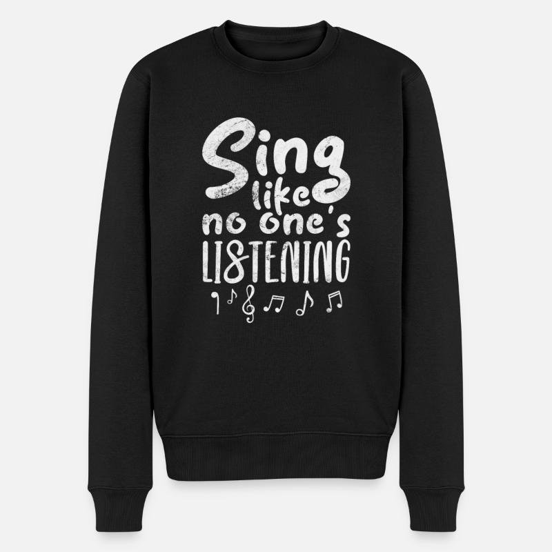 Sanger - Økologisk premium-sweatshirt til mænd - sort