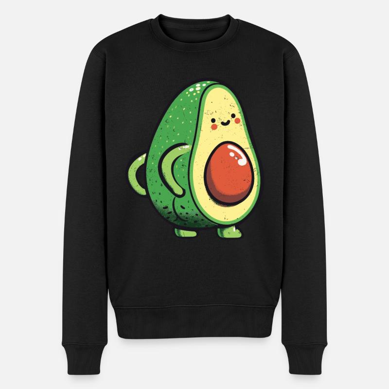 Avocado - Männer Premium Bio Pullover - Schwarz