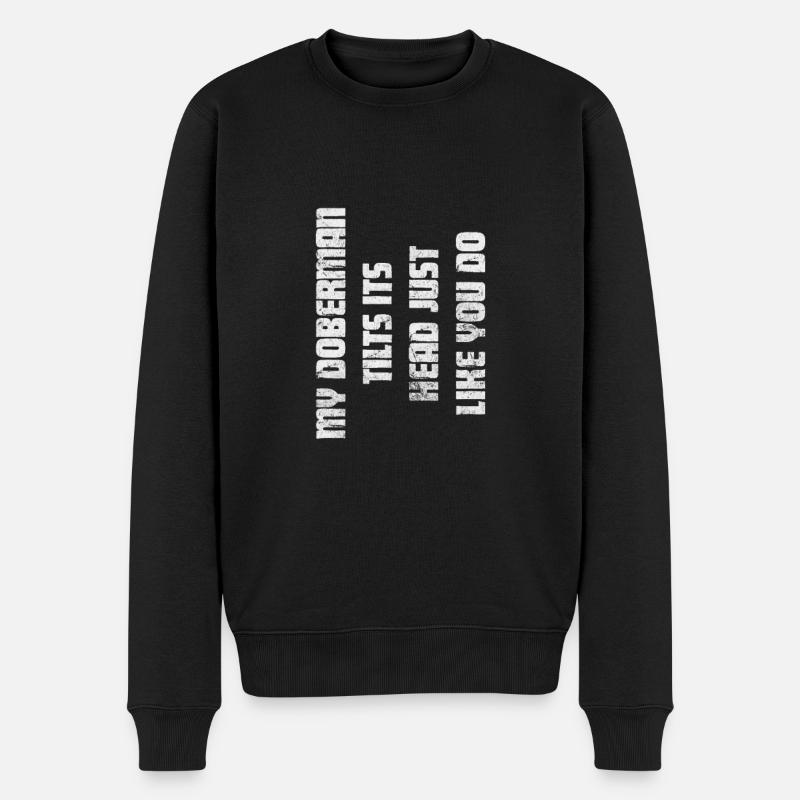 Dobermann - Männer Premium Bio Pullover - Schwarz