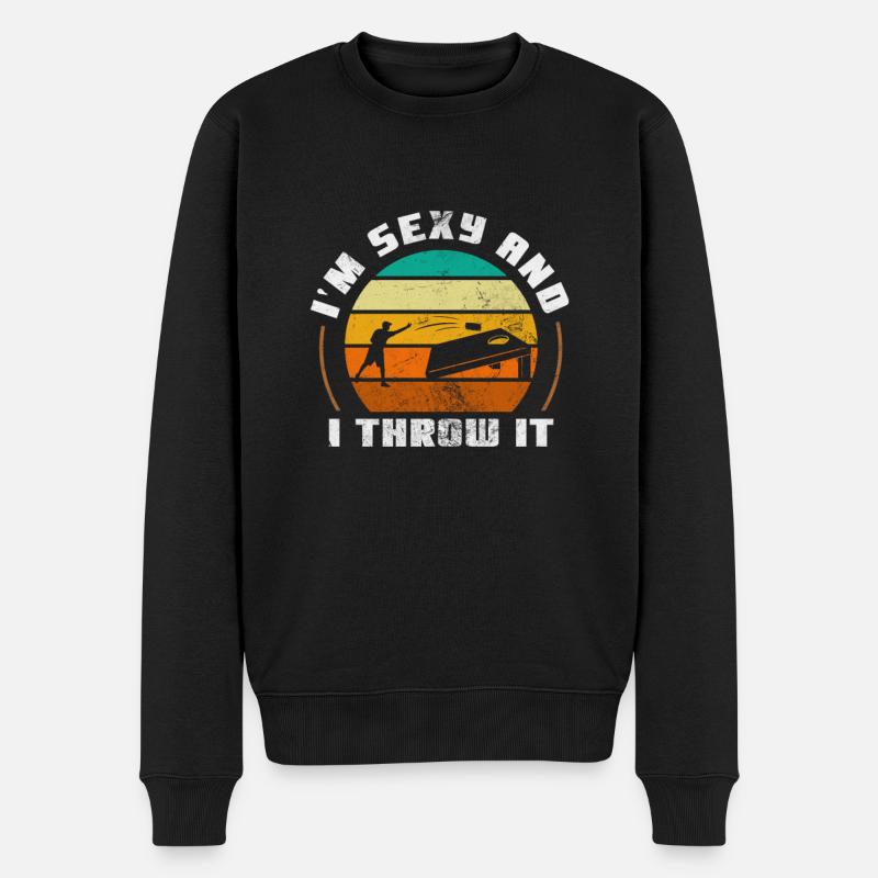 Cornhole - Männer Premium Bio Pullover - Schwarz