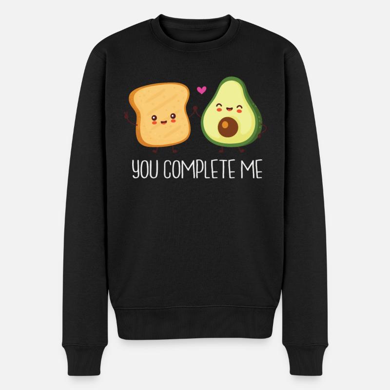 Avocado Guacamole Vegan Geschenk - Männer Premium Bio Pullover - Schwarz