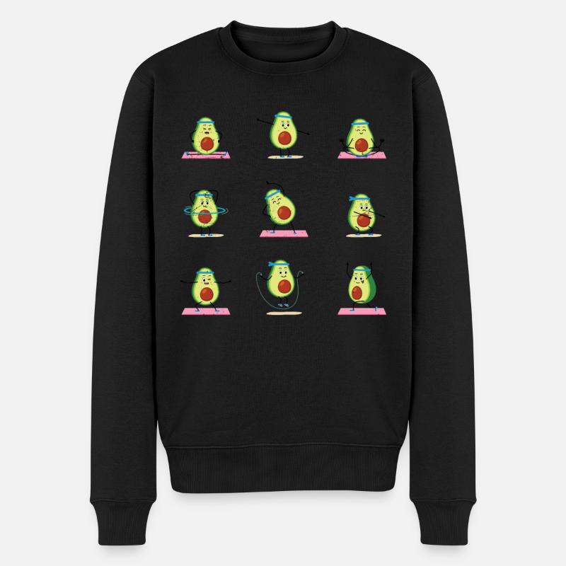 Avocado - Männer Premium Bio Pullover - Schwarz
