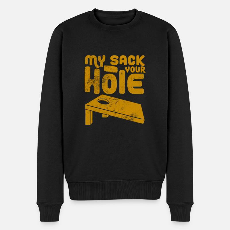 Cornhole - Männer Premium Bio Pullover - Schwarz