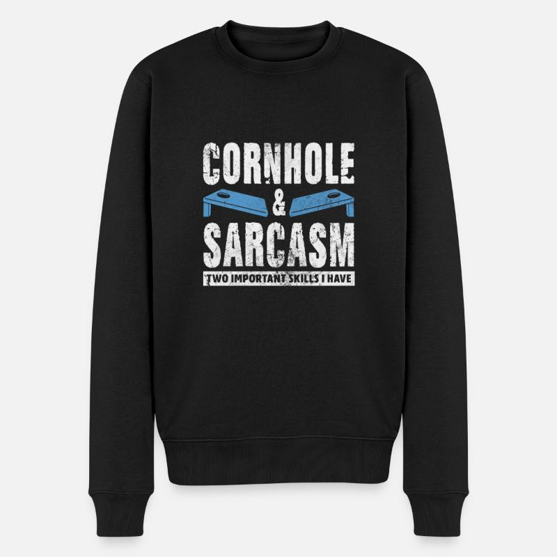 Cornhole - Männer Premium Bio Pullover - Schwarz