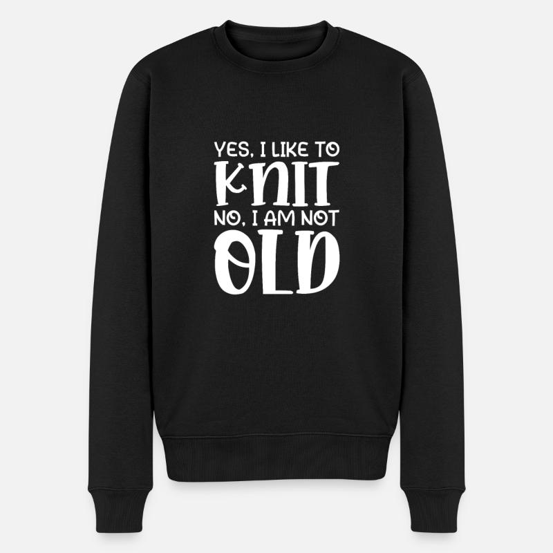 Häkeln Stricken Nähen Schneiderin Geschenk - Männer Premium Bio Pullover - Schwarz