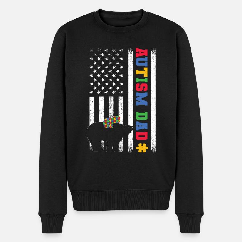 Papa autiste - Pull Premium bio Homme - noir