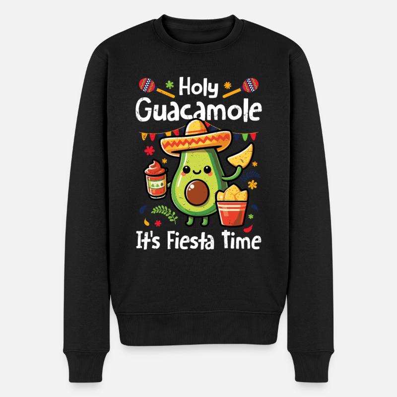 Avocado - Männer Premium Bio Pullover - Schwarz