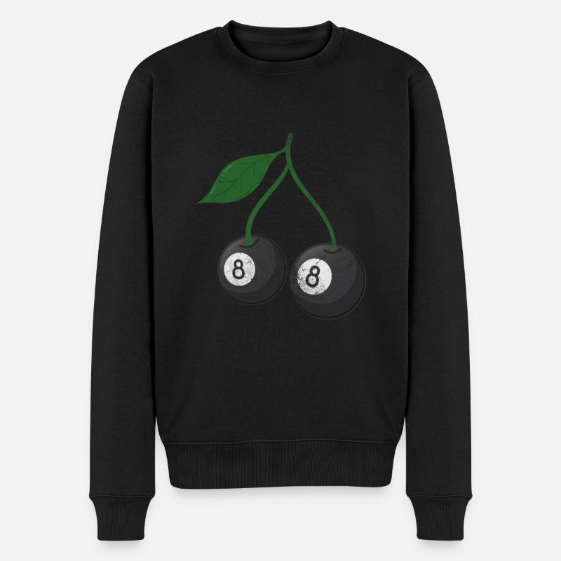 Kirsche - Männer Premium Bio Pullover - Schwarz