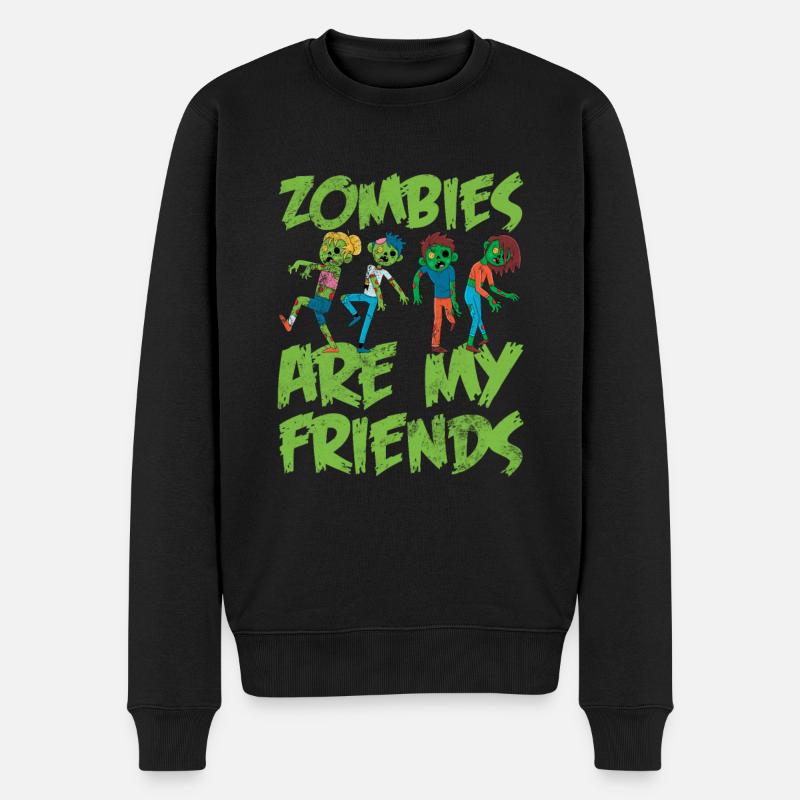 Zombie - Männer Premium Bio Pullover - Schwarz