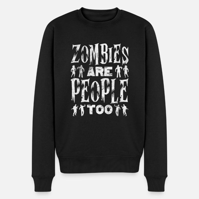 Zombie - Männer Premium Bio Pullover - Schwarz