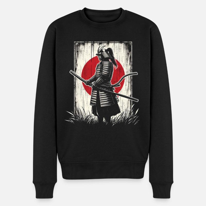 Samurai - Männer Premium Bio Pullover - Schwarz