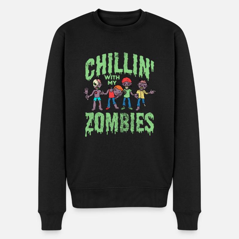 Zombie - Männer Premium Bio Pullover - Schwarz