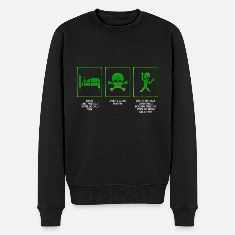 Zombie - Männer Premium Bio Pullover - Schwarz