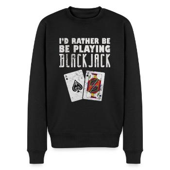 Blackjack Blackjack Jeu de cartes Casino Cadeau - Pull Premium bio Homme - noir - Devant - Nico (187cm)