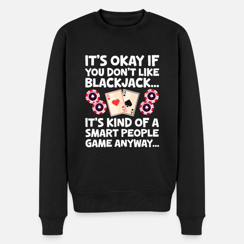 Black Jack - Männer Premium Bio Pullover - Schwarz