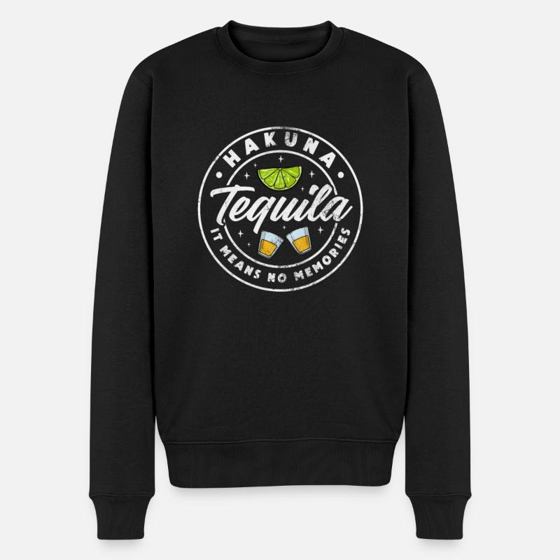 Tequila - Männer Premium Bio Pullover - Schwarz