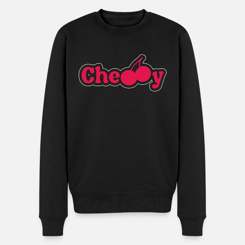 Kirsche Kirschbaum Kirschblüte Frucht Geschenk - Männer Premium Bio Pullover - Schwarz
