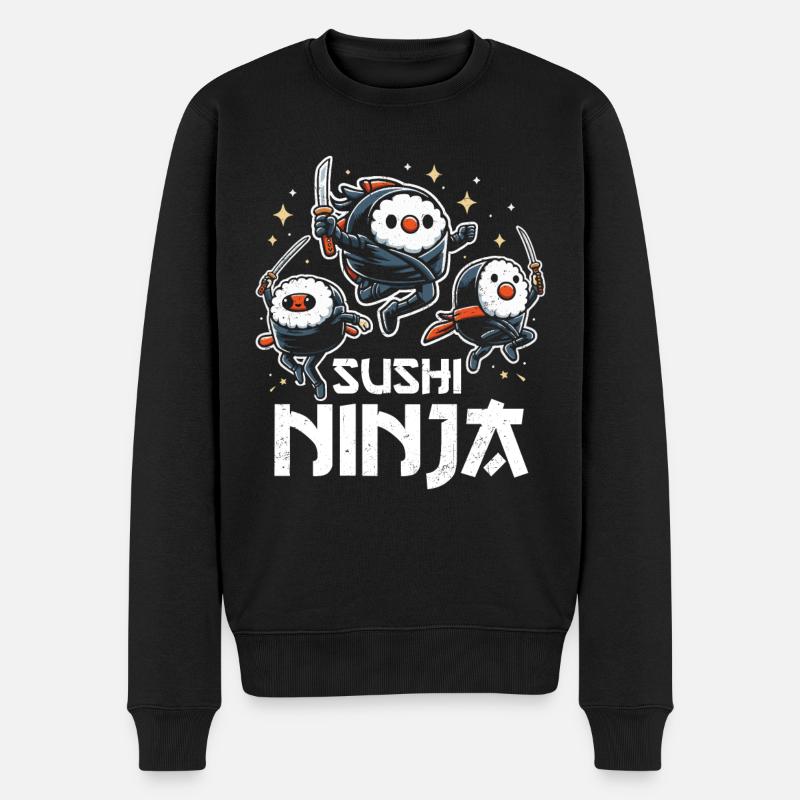 Sushi - Männer Premium Bio Pullover - Schwarz