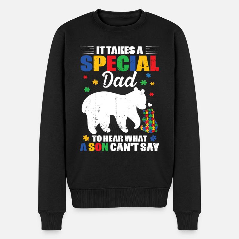 Papa autiste - Pull Premium bio Homme - noir