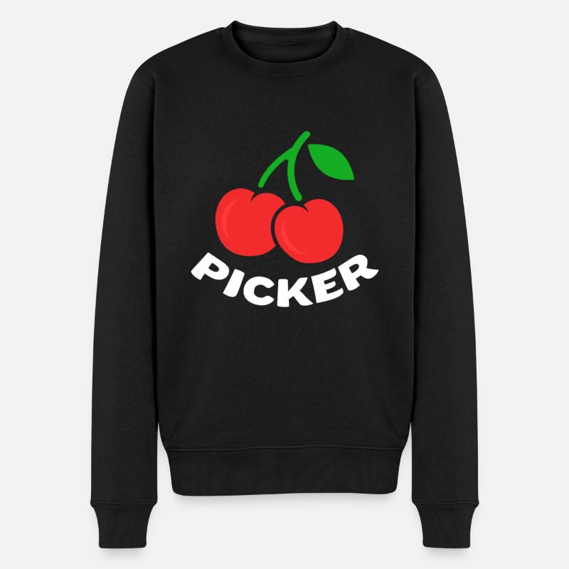 Kirsche Kirschbaum Kirschblüte Frucht Geschenk - Männer Premium Bio Pullover - Schwarz