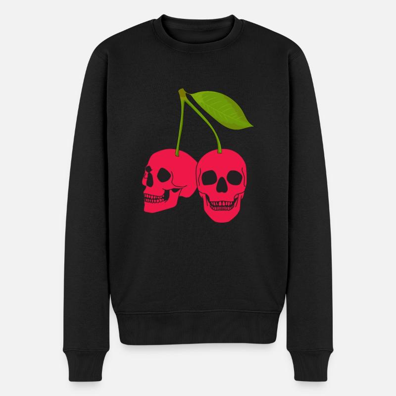 Kirsche Kirschbaum Kirschblüte Frucht Geschenk - Männer Premium Bio Pullover - Schwarz
