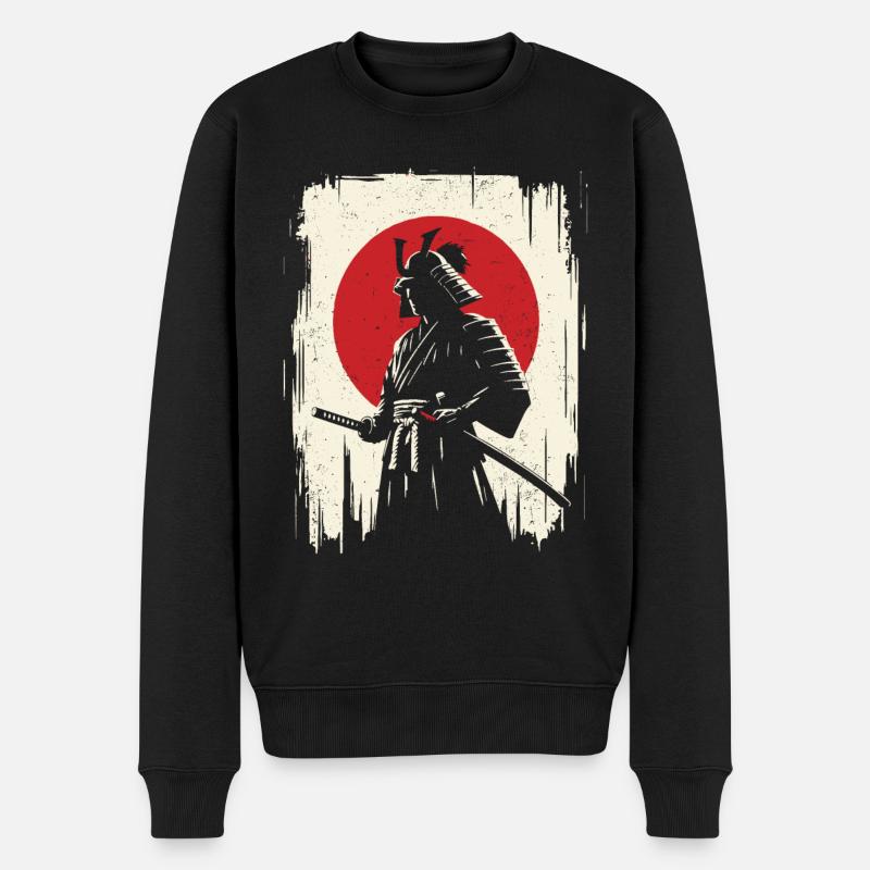 Samurai - Männer Premium Bio Pullover - Schwarz