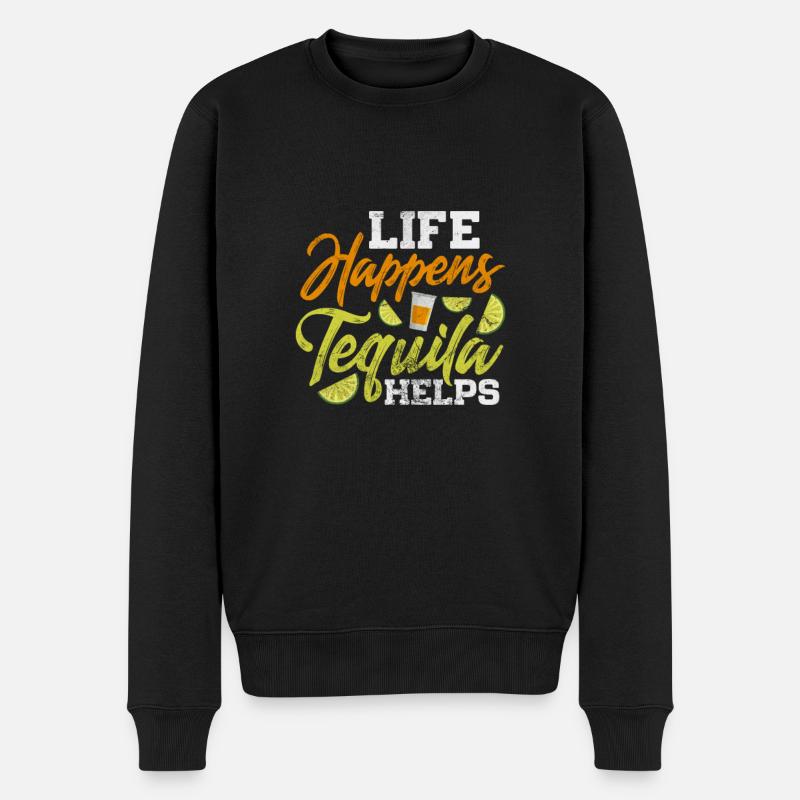 Tequila - Männer Premium Bio Pullover - Schwarz