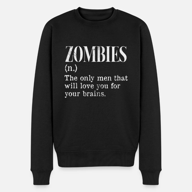 Zombie - Männer Premium Bio Pullover - Schwarz