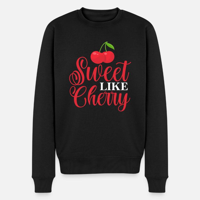 Kirsche Kirschbaum Kirschblüte Frucht Geschenk - Männer Premium Bio Pullover - Schwarz