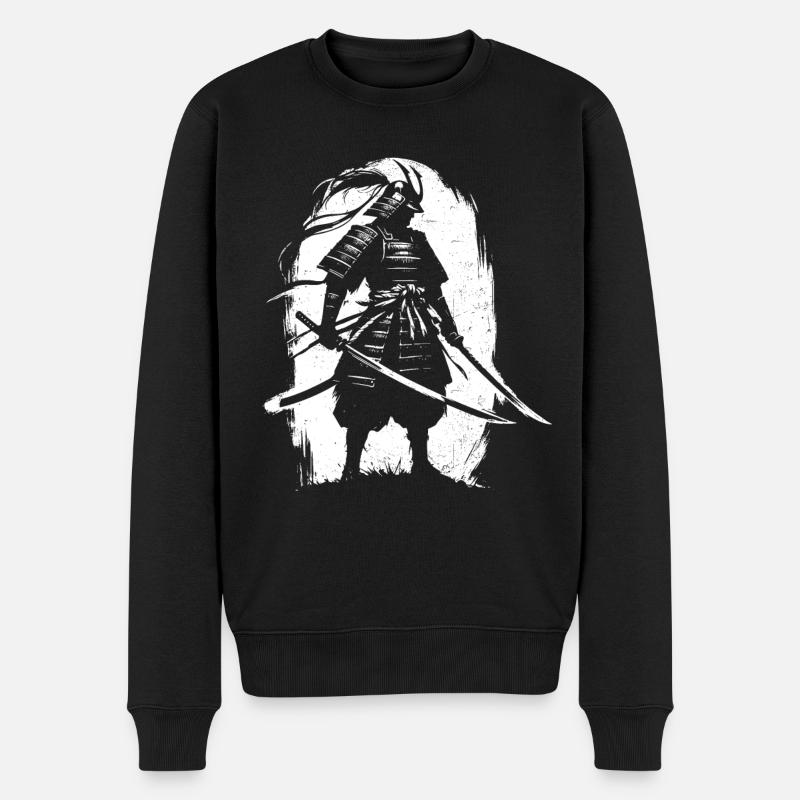 Samurai - Männer Premium Bio Pullover - Schwarz