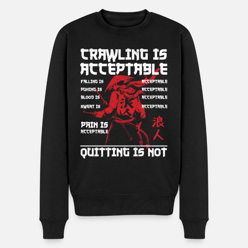Samurai - Männer Premium Bio Pullover - Schwarz