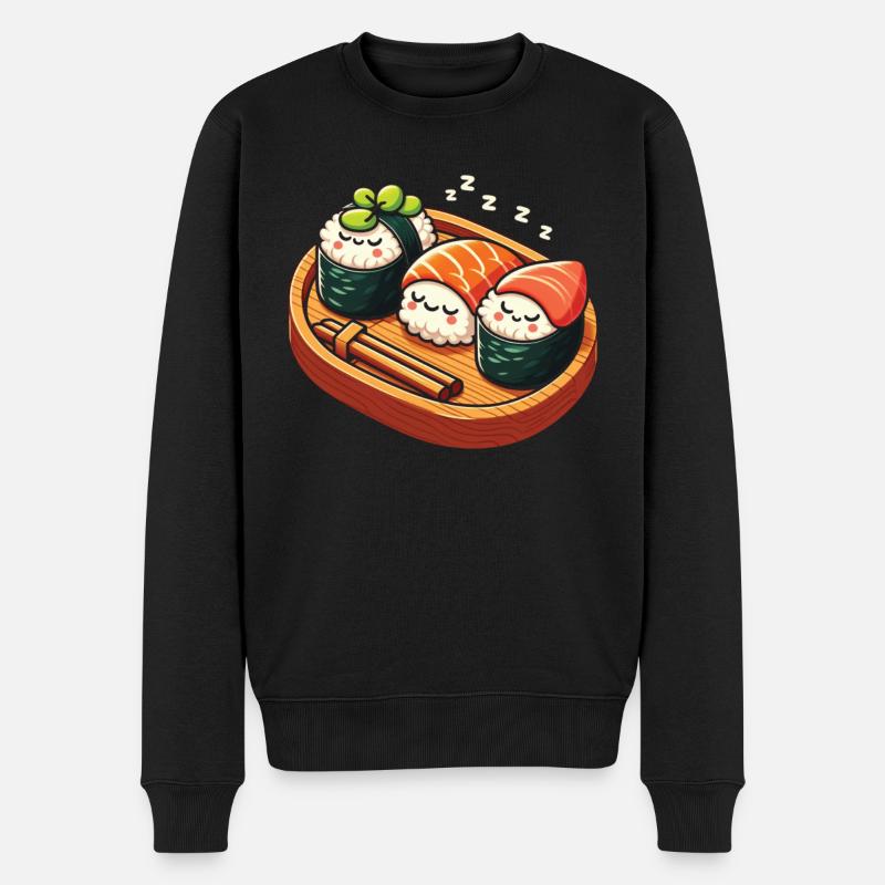 Sushi Essen Japan Nigiri Geschenk - Männer Premium Bio Pullover - Schwarz