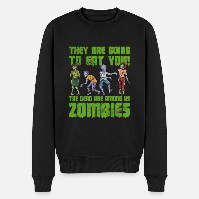Zombie - Männer Premium Bio Pullover - Schwarz