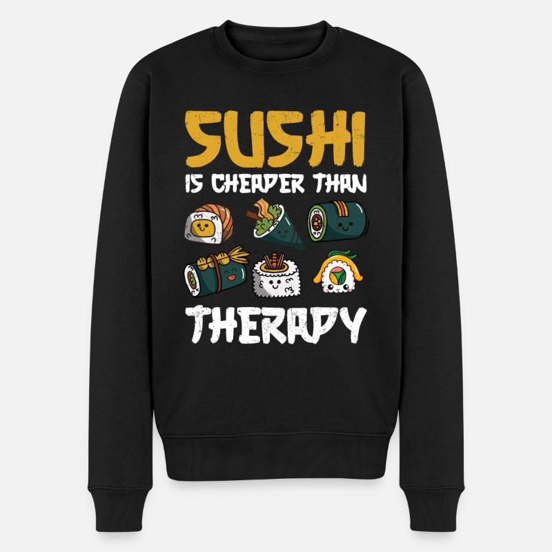Sushi - Männer Premium Bio Pullover - Schwarz
