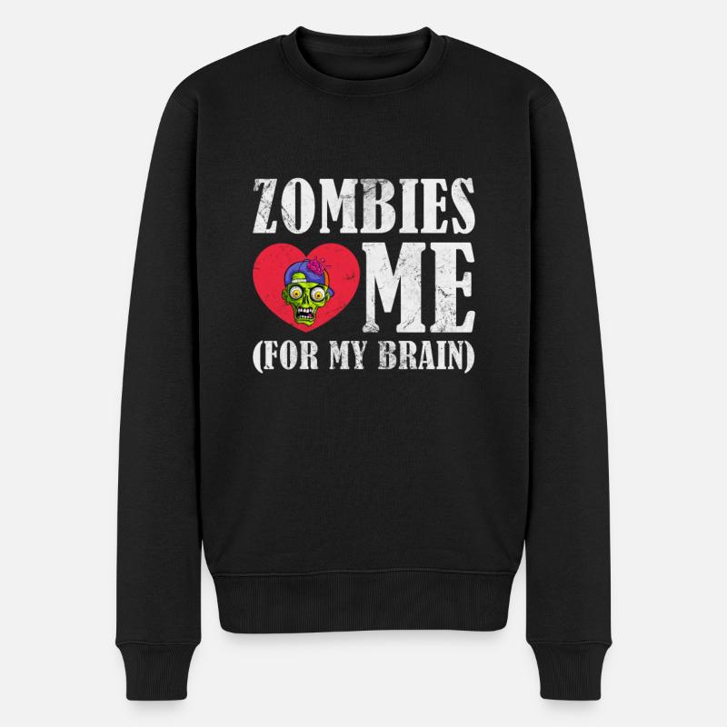 Zombie - Männer Premium Bio Pullover - Schwarz