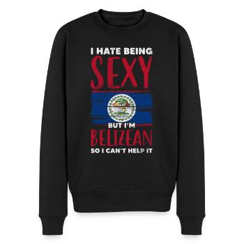 Belize - Männer Premium Bio Pullover - Schwarz - Vorne - Nico (187cm)