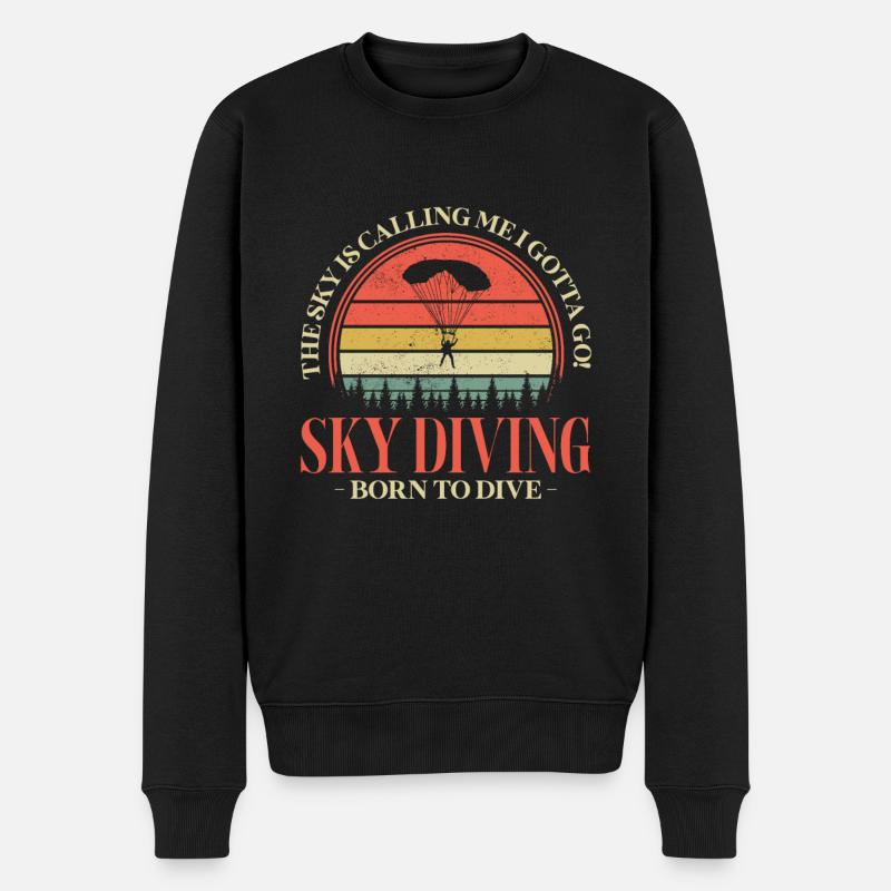 Skydive Skydiver Skydiving Fallschirm Geschenk - Männer Premium Bio Pullover - Schwarz